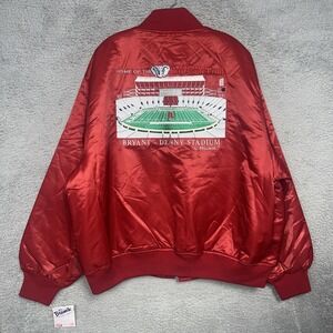NOS Brumik Alabama Crimson Tide Bryant Stadium Jacket 2XL XXL Red Satin Bomber